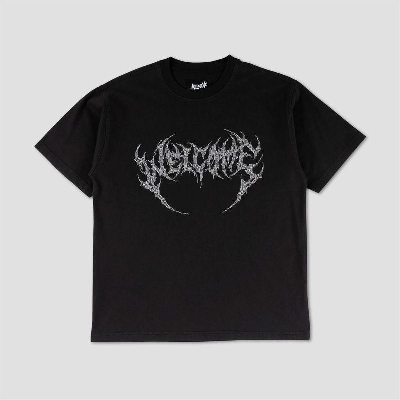 Welcome Glam Fang Shortsleeve Garment-Dyed Knit Black