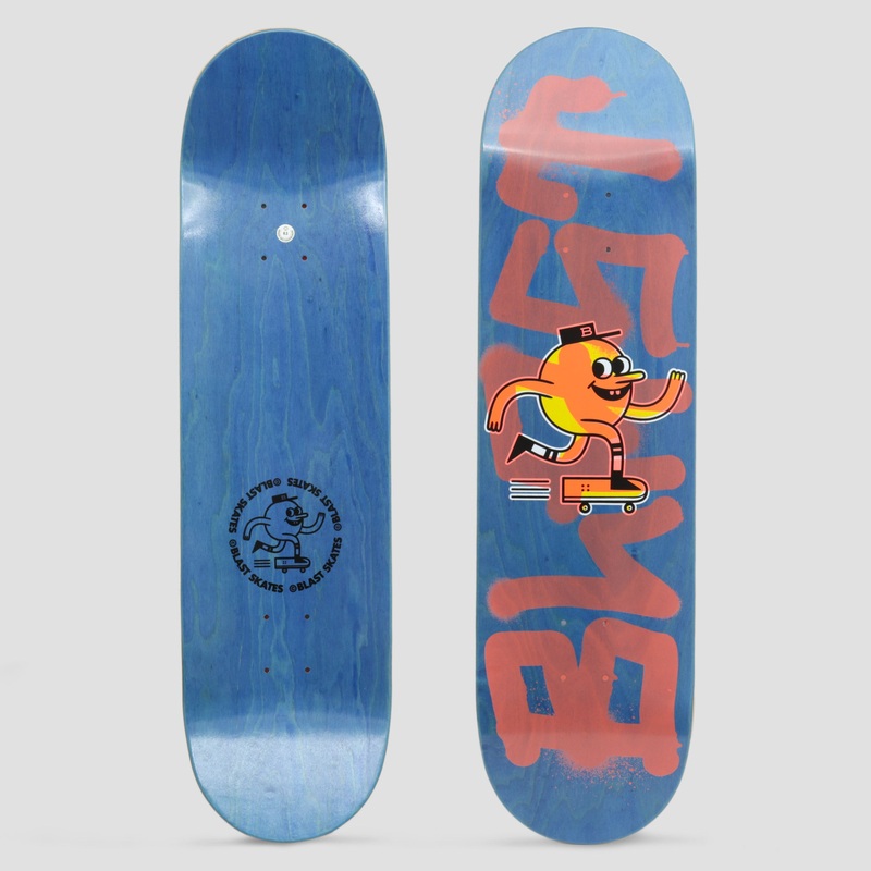 Blast Skates 8.5 Tagger Mascot Skateboard Deck Blue