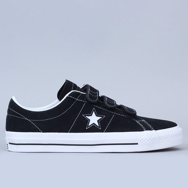 Converse One Star Pro V3 OX Shoes Black / Pomegranate Red / White