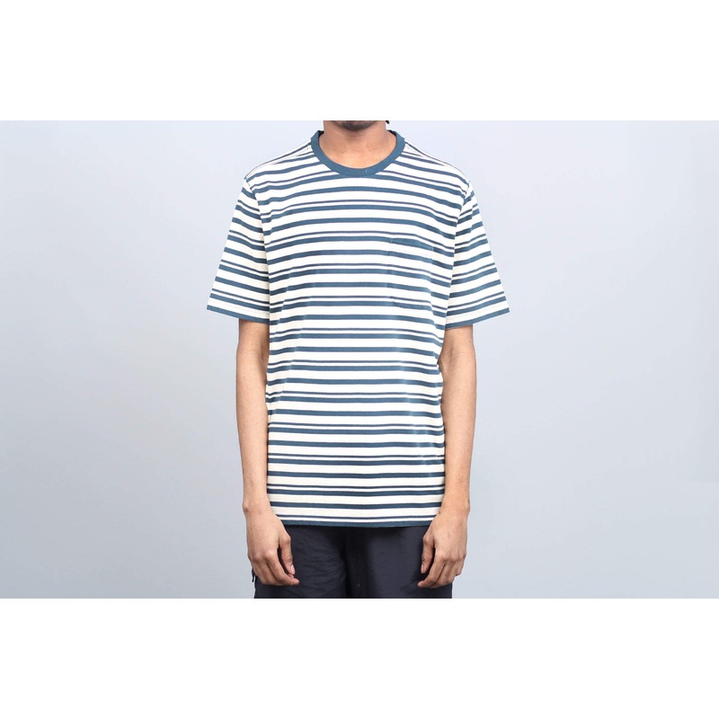 Pop Trading Blaine Stripe Pocket T-Shirt Dark Teal / Off White