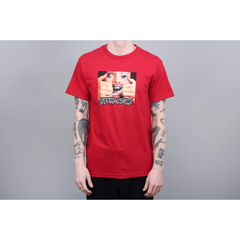 Fucking Awesome Brace Face T-Shirt Red