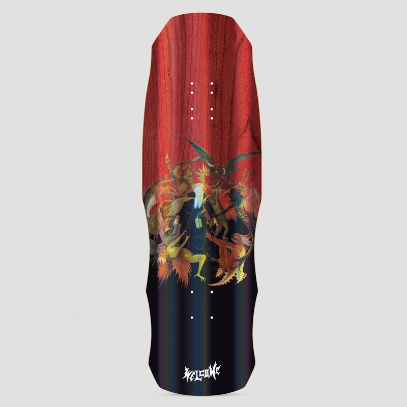 Welcome 9.85 Torment Skateboard Deck Dark Red Stain / Prism Foil
