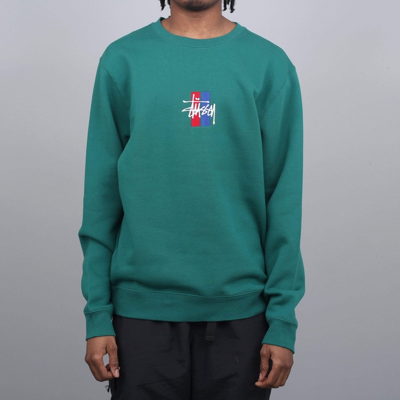 Stussy 2 Bar Stock App Crew Green