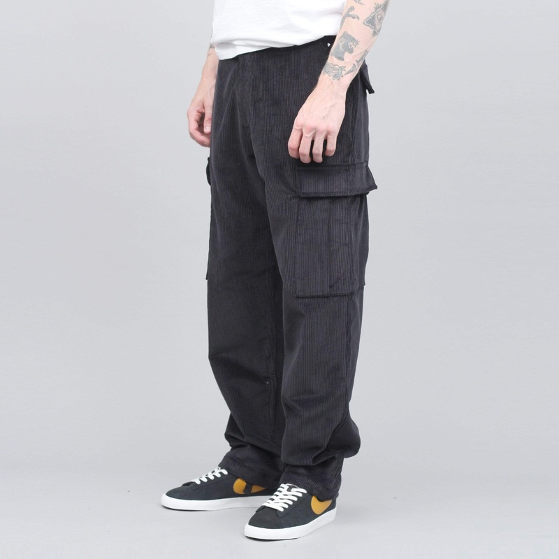 Pop Trading Cargo Pants Black Cord