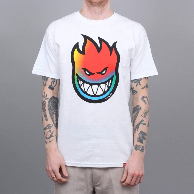 Spitfire Bighead Tie Dye Fade Fill 4 T-Shirt White / Multi
