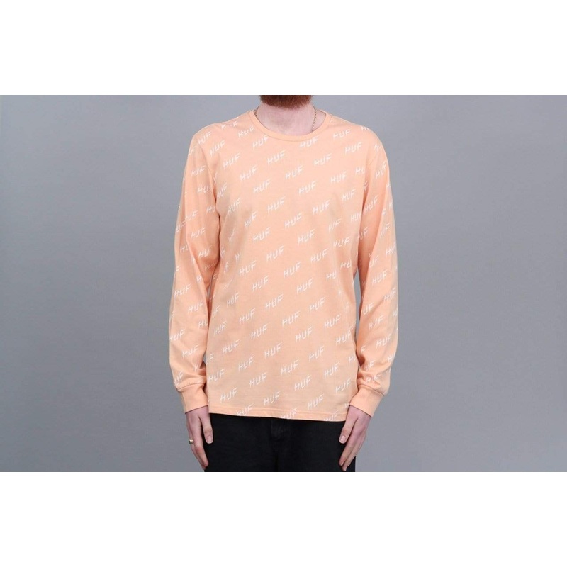HUF Bolt All Over Longsleeve T-Shirt Peach