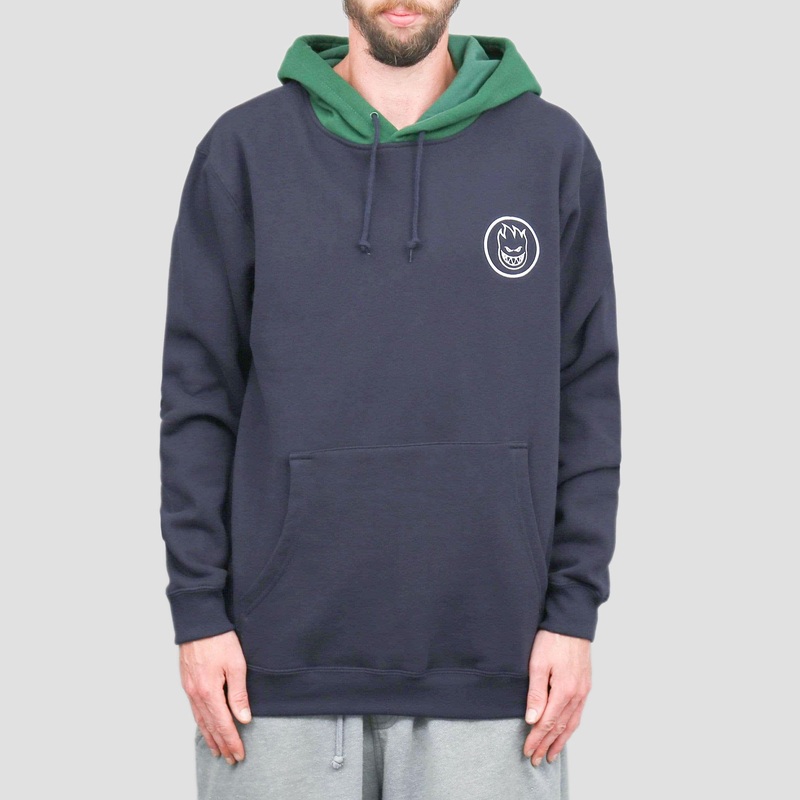 Spitfire Classic Swirl Blocked Hood Deep Navy / Dark Green / White