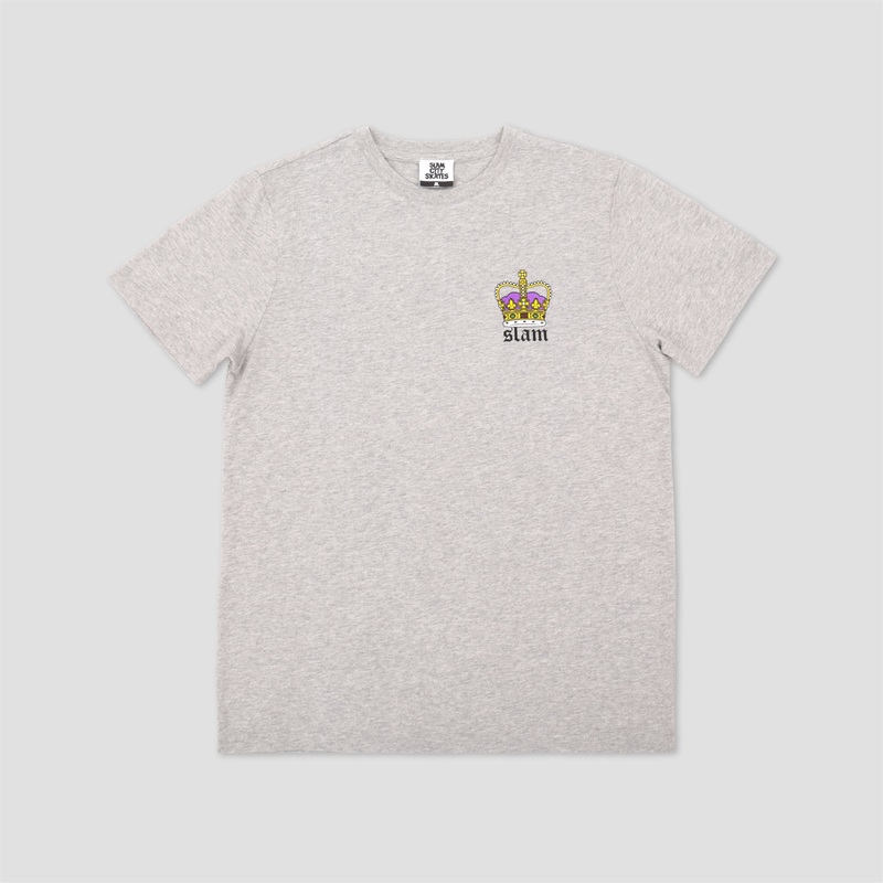 Slam City Skates Crown T-Shirt Grey