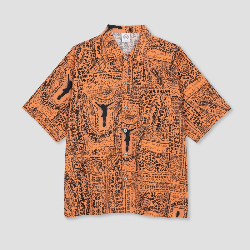 Polar Skate Co Bowling Shirt Exist Orange