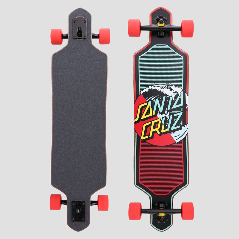 Santa Cruz 36 Wave Dot Splice Drop Thru Complete Longboard Red / Blue