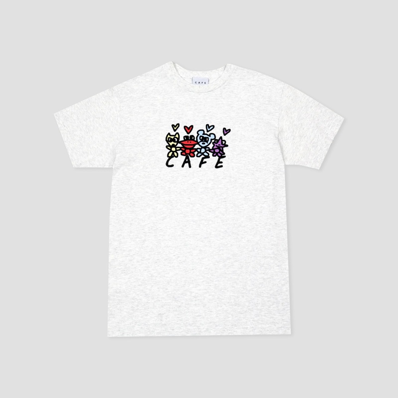 Skateboard Cafe Pals T-Shirt Ash Heather