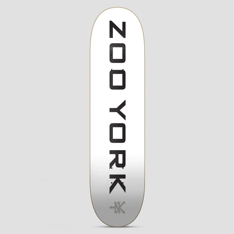 Zoo York 8 OG 95 Logo Block Skateboard Deck White / Black / Grey