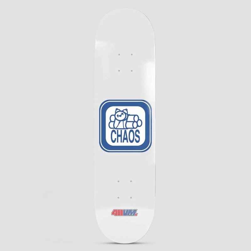 411 8.5 Chaos EX7 Skateboard Deck White