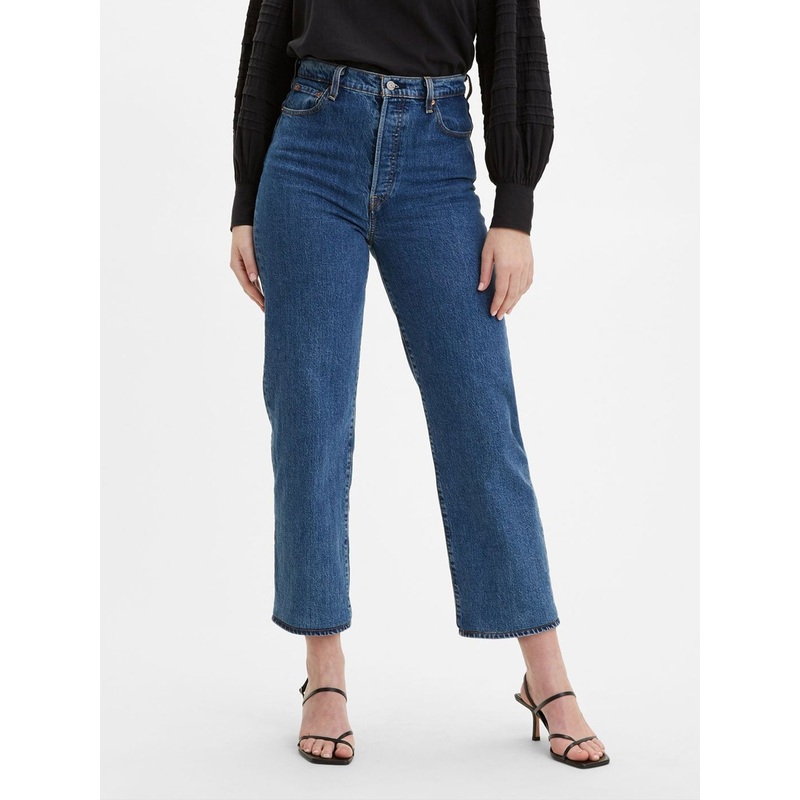 Ribcage High Rise Straight Ankle Fit Jeans