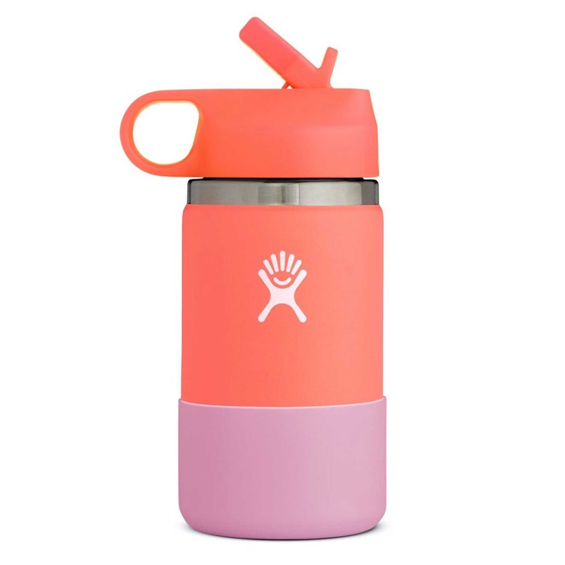 12oz Wide Mouth With Straw Lid & Boot Hibiscus Bottle (Kids)