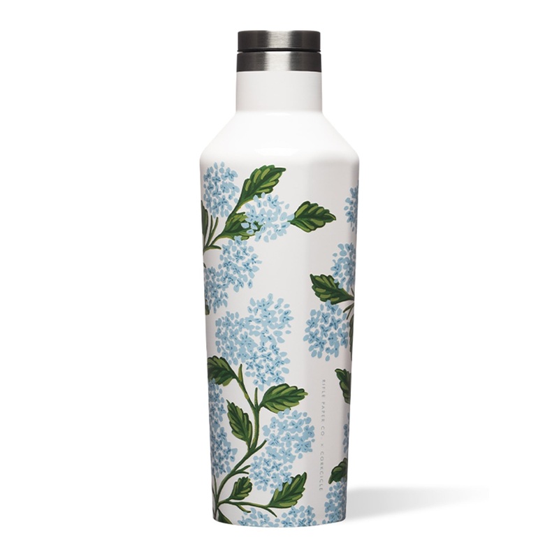 Corkcicle x Rifle Paper Co. 16oz Gloss Cream Hydrangea Canteen
