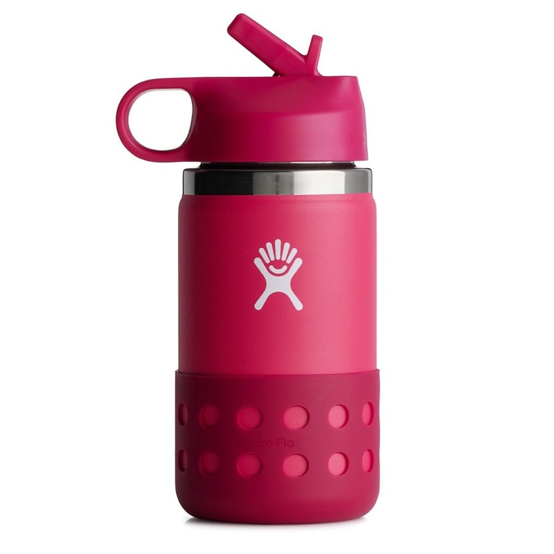 12oz Peony Kids Wide Mouth with Straw Lid & Boot Bottle (Kids)