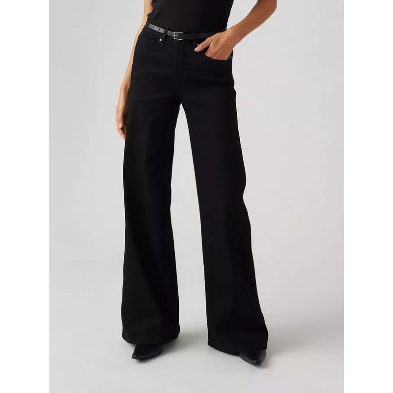318 Wide Leg Black Jeans