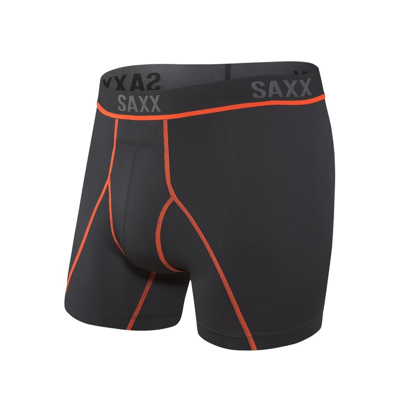 Kinetic Light-Compression Mesh Brief Black/Vermillon Boxer