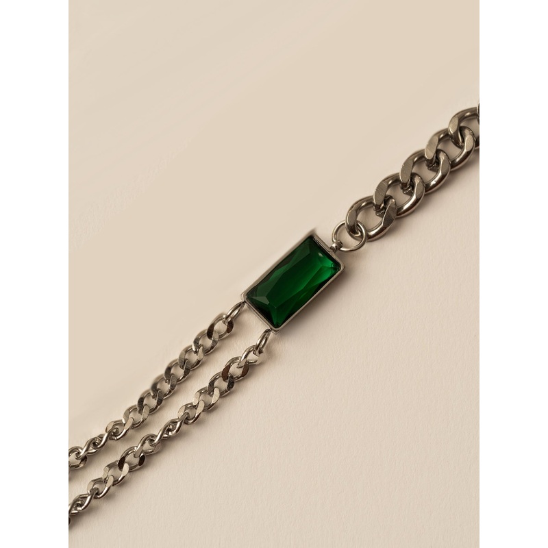 Emeraude Argent Bracelet