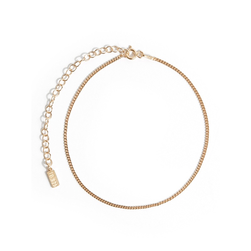 Delicate Curb Anklet In Gold