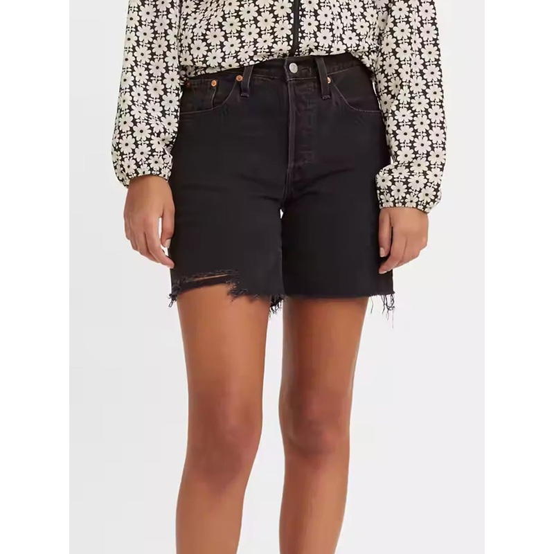 501 Mid Thigh Lunar Black Shorts