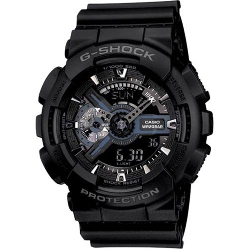 XL Anadigi Resin Black With Metal Accents Watch
