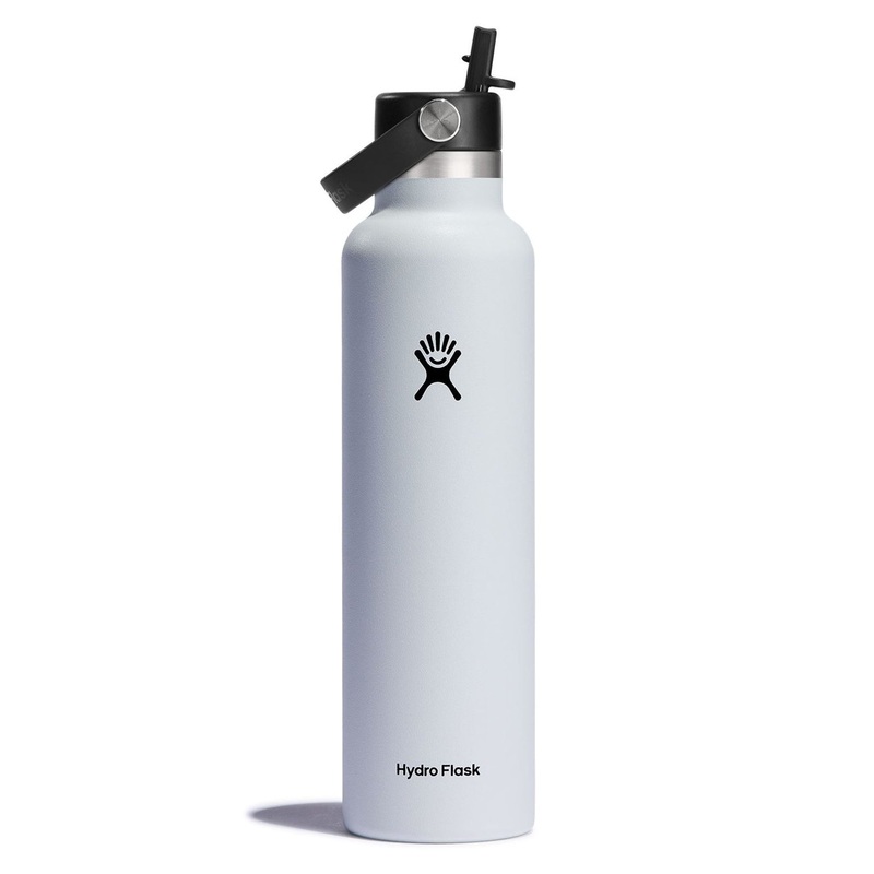 21oz Standard with Flex Straw Lid White Bottle