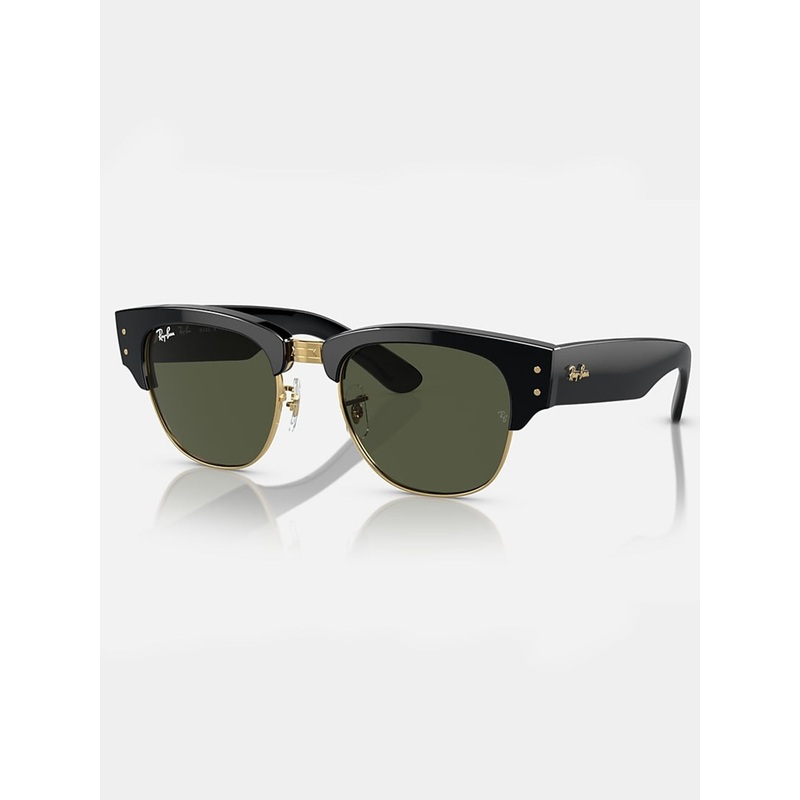 Mega Clubmaster Black On Gold/Green Classic G-15 Sunglasses