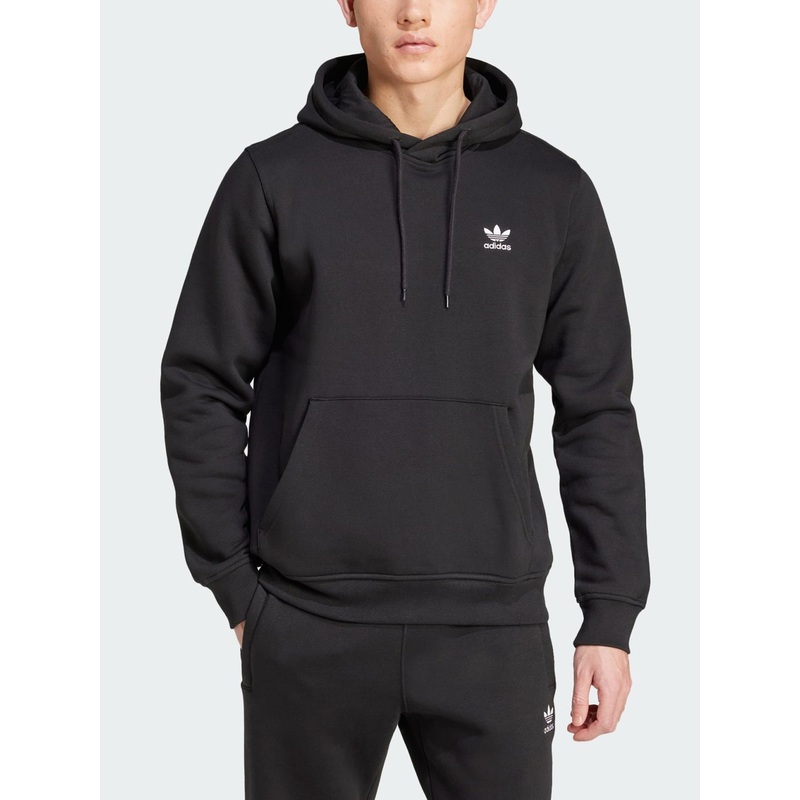 Zip Trefoil Essential Black Hoodie
