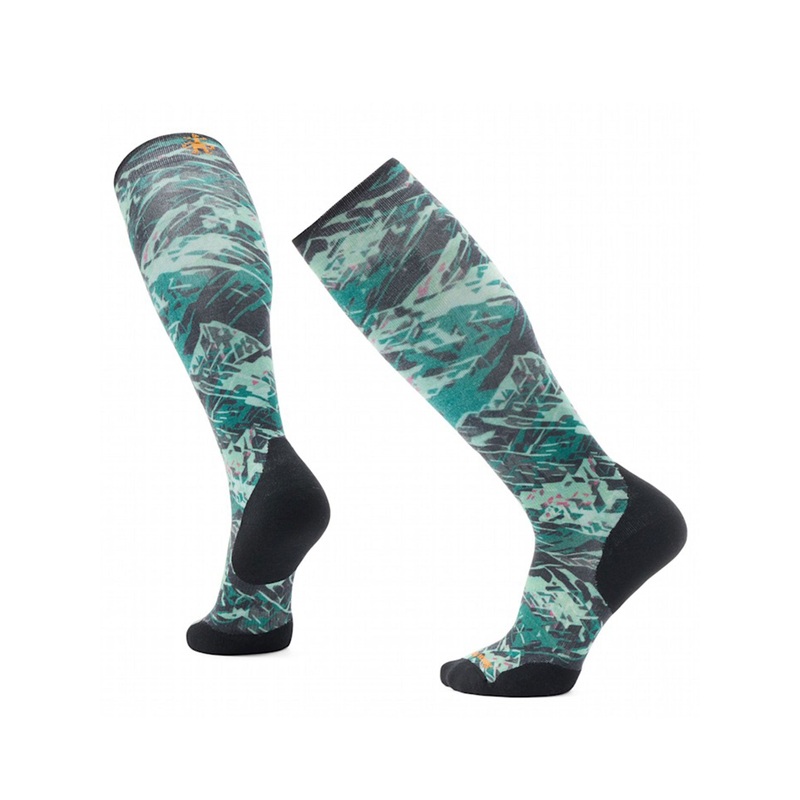 Ski Targeted Cushion Green Slopes Print OTC Socks