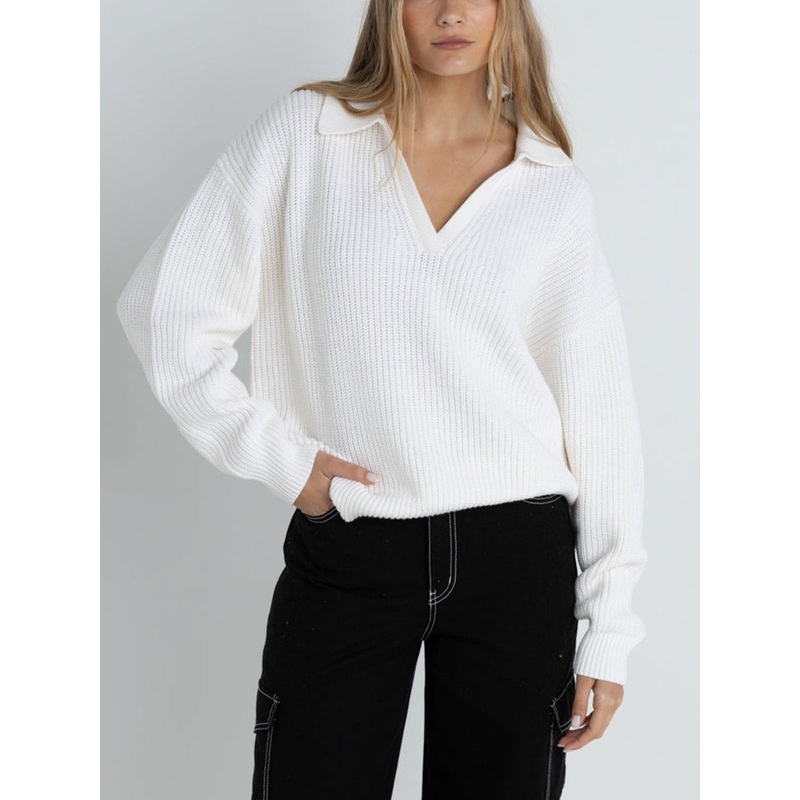 Muse V-Neck Collared Sweater