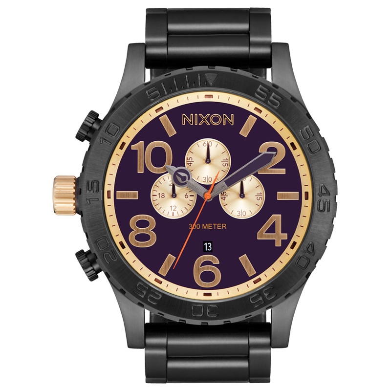 51-30 Chrono Gunmetal/Blackberry/Gold Watch