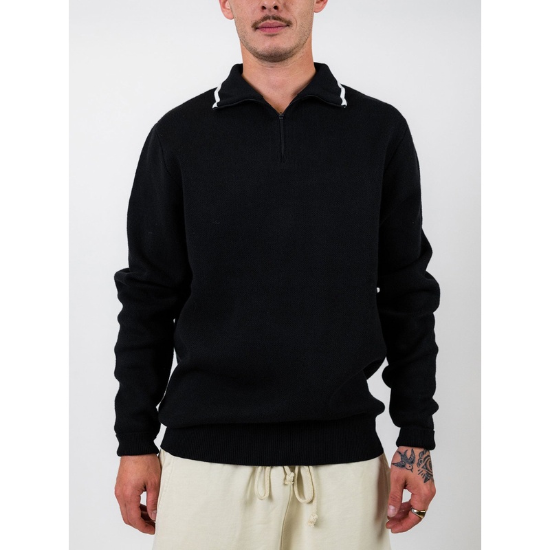 Evergreen Sorrel Quarter Zip Sweater