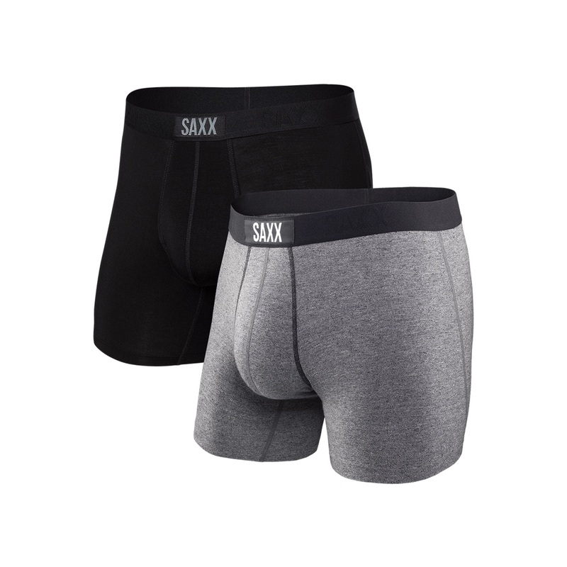 Vibe Super Extra Soft 2 Pack Black/Grey Boxer