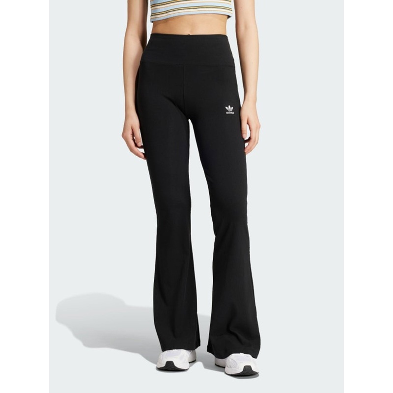 Trefoil Essential Rib Flare Black Legging
