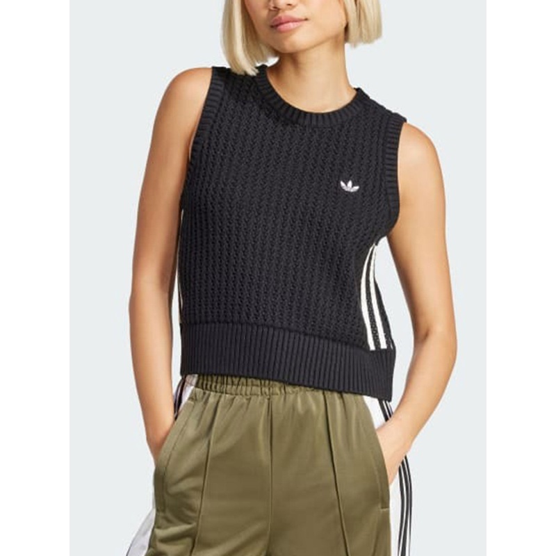 Knitted Vest Black Tank Top