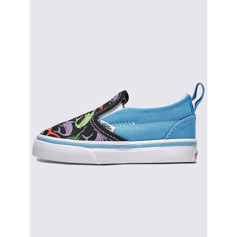 Slip-On V Glow Sharks Blue/Multi Shoes (Little Kids)