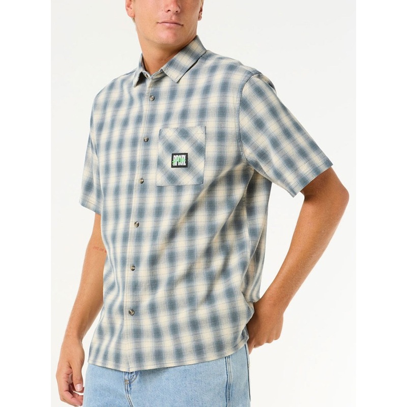 Raw Energy Plaid Short Sleeves Buttondown Shirt