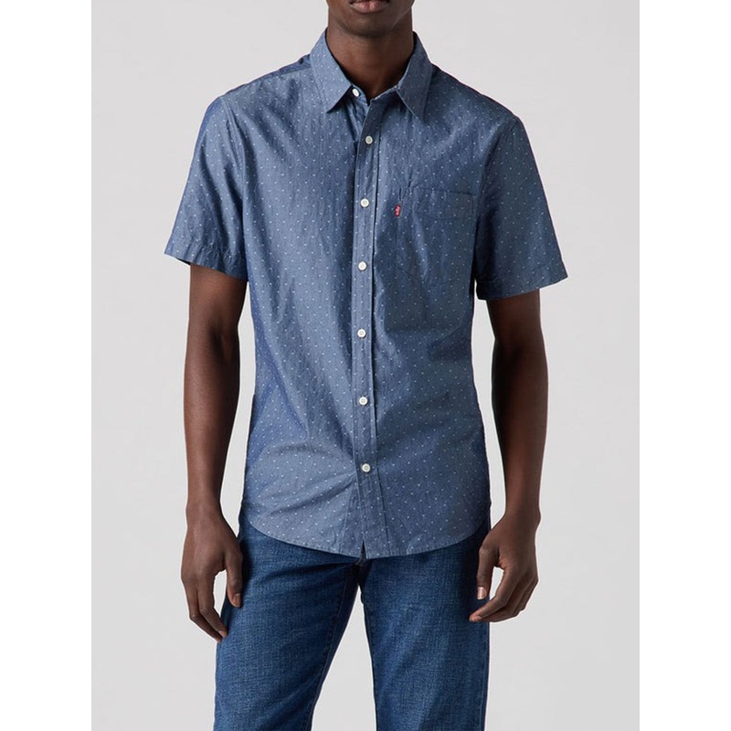 Classic 1 Pocket Standart Normand Indigo Blue Short Sleeve Buttondown Shirt