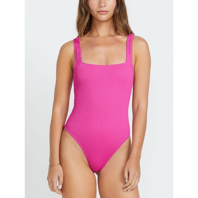 Summer High Square Neck One Piece Swimsuit