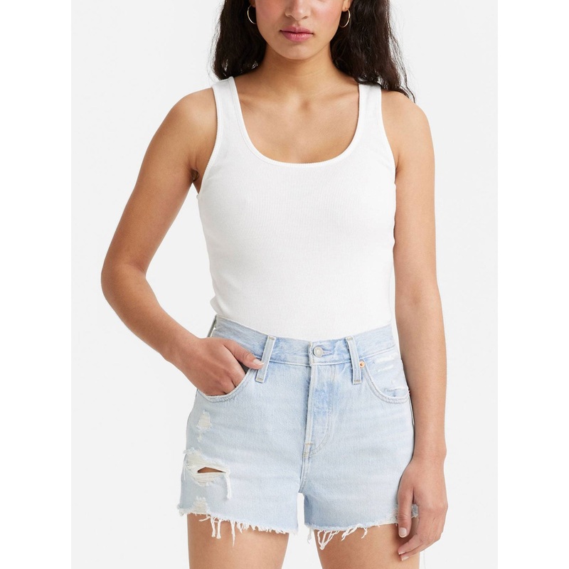 Essential Rib White Tank Top