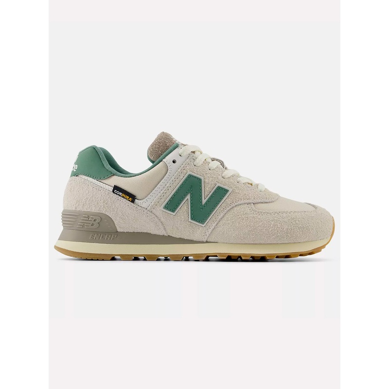 574 Linen/Green Shoes