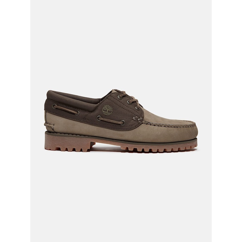 Authentic 3-Eye Boat Olive Nubuck Shoes