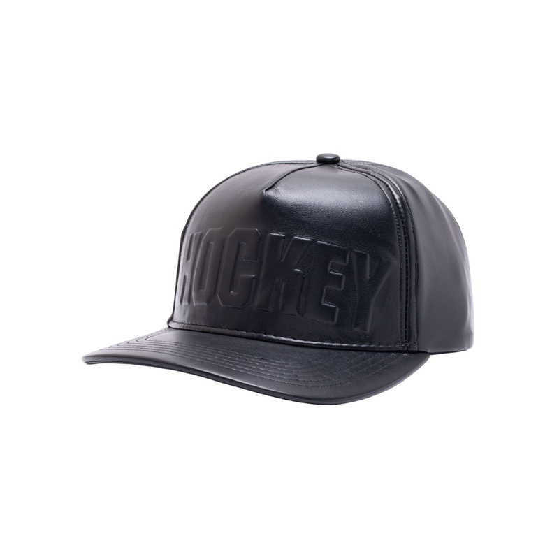 Embossed Leather Strapback Hat
