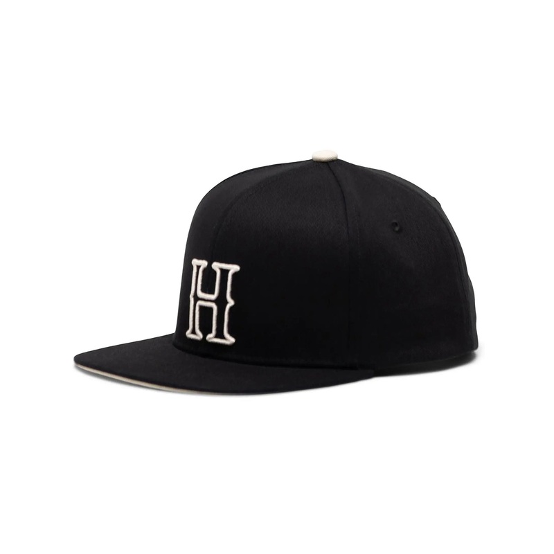 Whaler 6 Panel Blackletter Snapback Hat