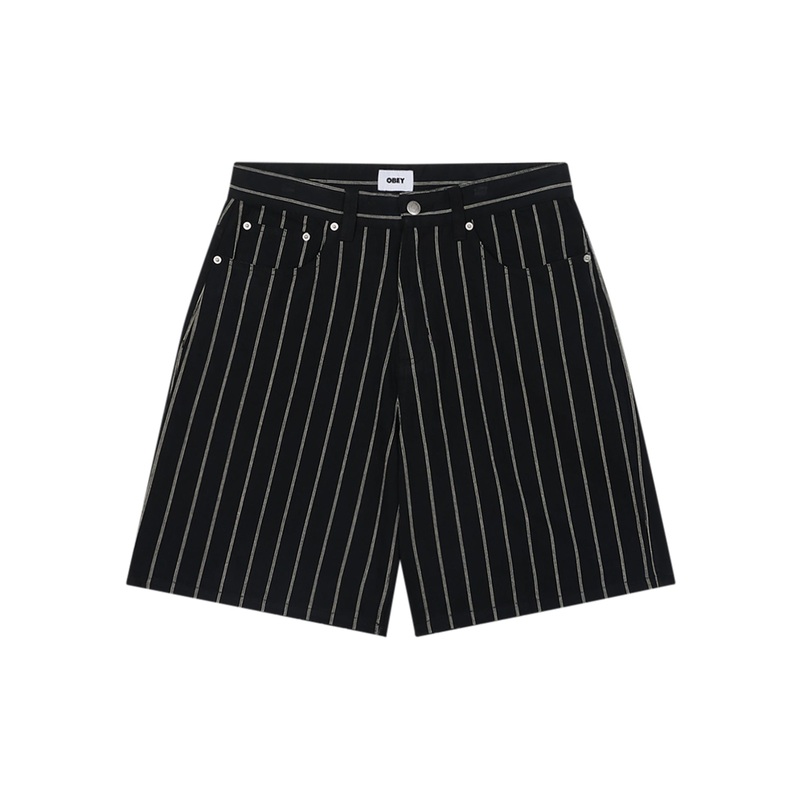 Stripe Baggy Denim Shorts