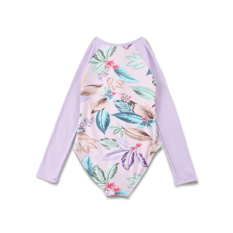 Surf Vibe Raglan One Piece Long Sleeve Rashguard (Girls 7-14)
