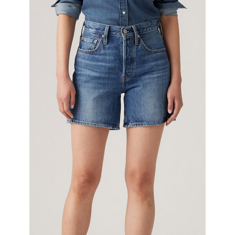 501 Mid Thigh Blue Beauty Shorts