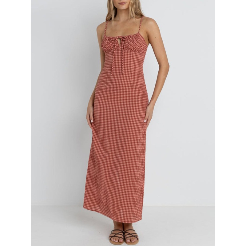 Lola Check Gathered Maxi Dress